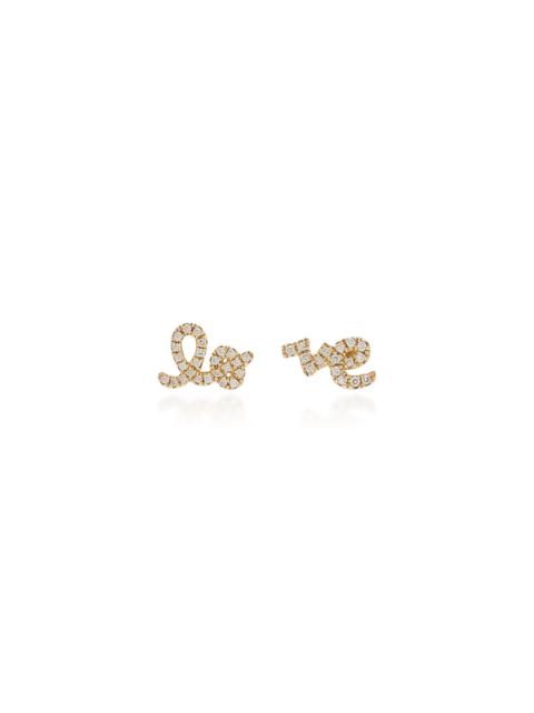 SYDNEY EVAN Love 14K Gold Diamond Stud Earrings gold