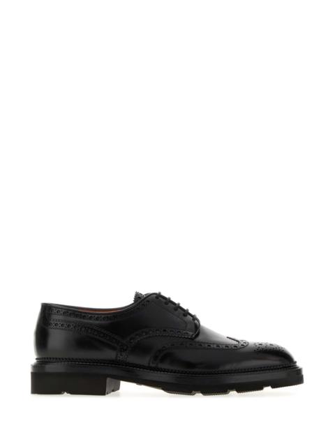 Santoni Santoni Men Black Leather Emil Lace-Up Shoes