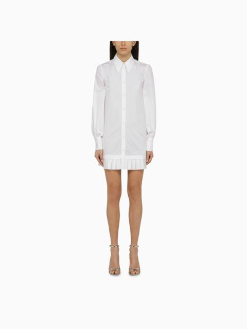 Off White™ White Cotton Pleated Shirt Dress