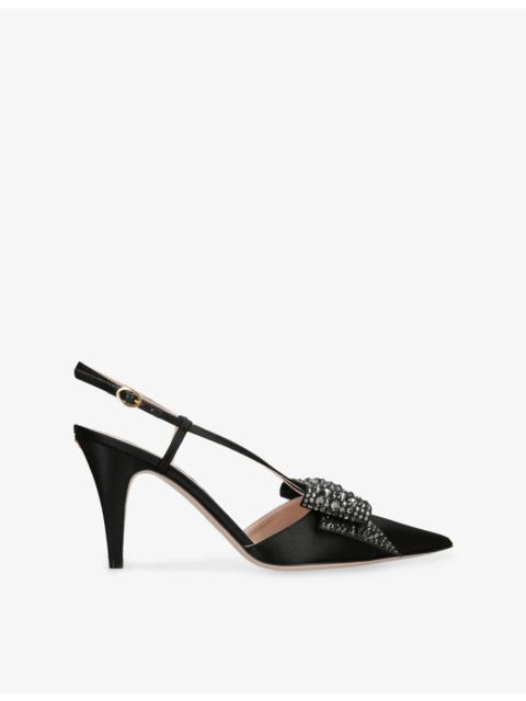 Valentino Bowow 85 Slingback Leather Pumps