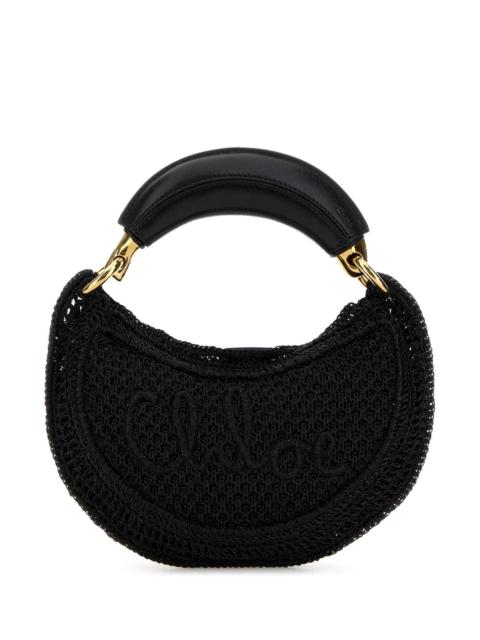 Chloé Chloe Women Black Raffia Mini Summer Banana Handbag