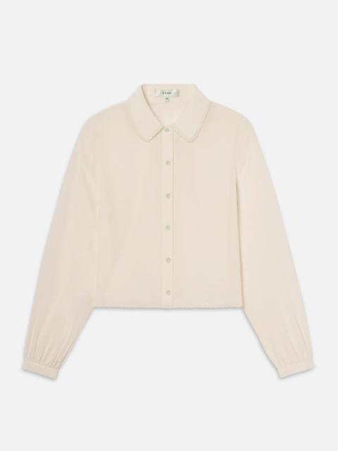 FRAME The Silk Prim Blouse in Cream