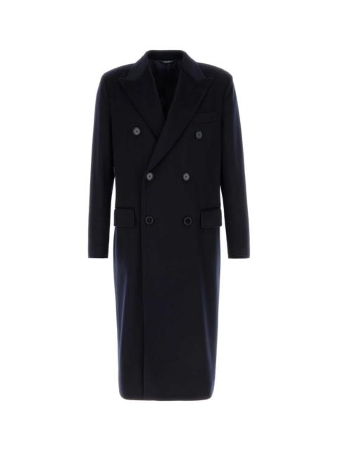 Dolce & Gabbana Dolce & Gabbana Men Midnight Blue Wool Coat