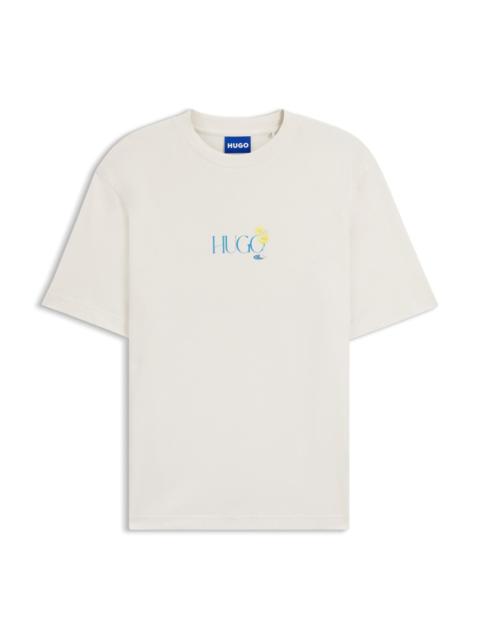 HUGO COTTON-JERSEY T-SHIRT WITH REAR PRINTED ARTWORK