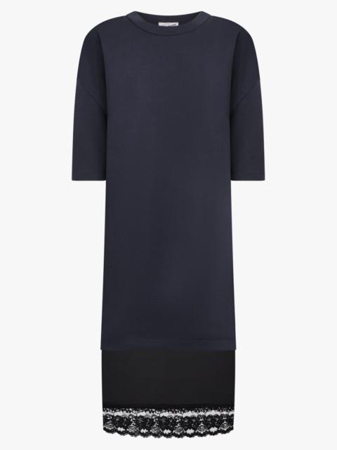 VAQUERA OVERSIZED S/S T-SHIRT DRESS WITH BACK LIPSTICK PRINT AND LACE HEM | BLACK/RED/WHITE