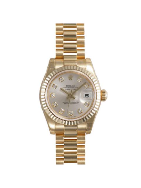 ROLEX Rolex Lady-Datejust 26 Silver Dial 18K Yellow Gold President Automatic Ladies Watch 179178SDP