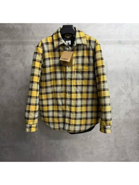 Burberry Burberry Yellow Logo-Embroidered Plaid Collared Single-Breasted Shirt