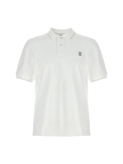 logo-embroidery piqué polo shirt