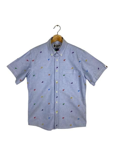 A BATHING APE® Bathing Ape Full Print Star Shirt Button L Size Blue Colour