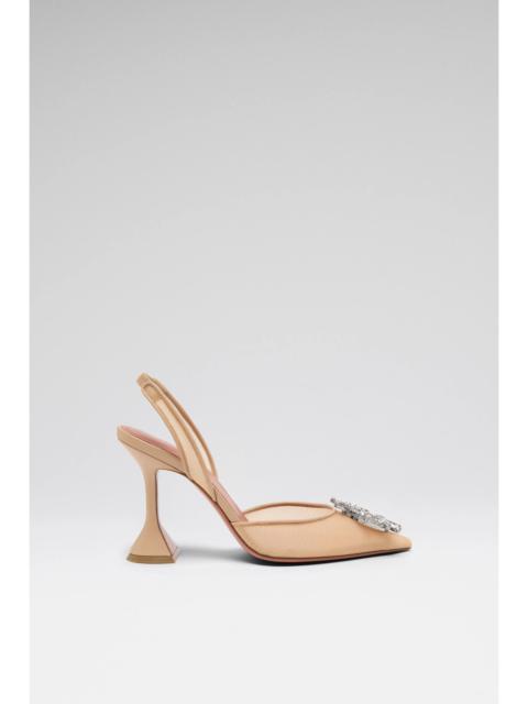 Amina Muaddi BEGUM MESH SLING 95 BEIGE MESH