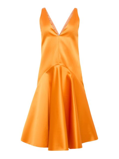 JW Anderson Draped Satin Midi Dress orange