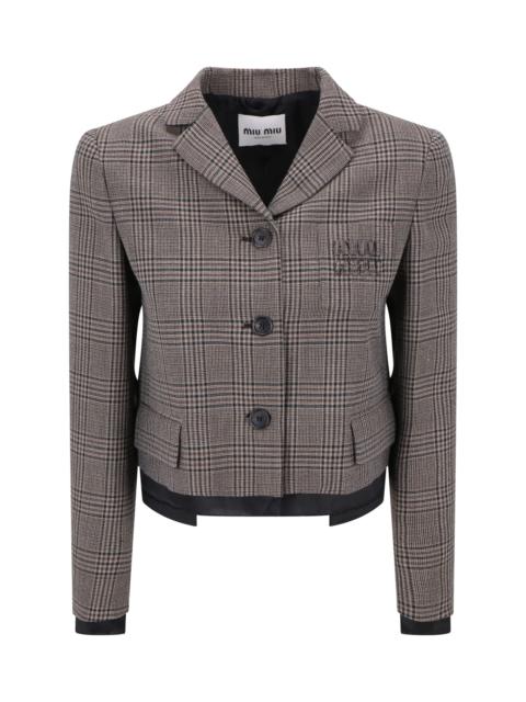 Check-pattern Wool Jacket