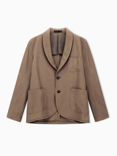 GIORGIO ARMANI ASV SINGLE-BREASTED JACKET IN CUPRO BASKETWEAVE