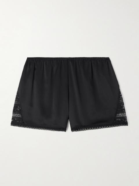 ERES Devoilee Lace-trimmed Silk-satin Shorts
