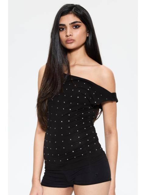 miaou LANI TOP - BLACK RHINESTONE