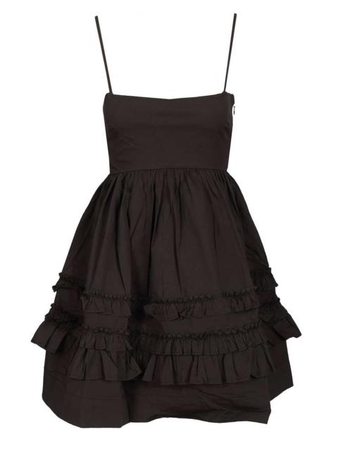 GANNI Ganni Women Black Mini Dress With Ruffles