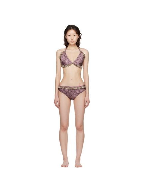 ANNA SUI Purple Satin Bikini
