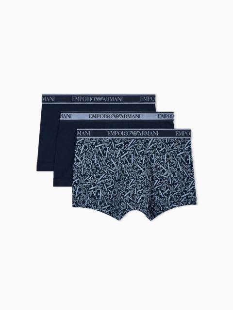EMPORIO ARMANI THREE-PACK OF BOXER BRIEFS WITH CORE LOGO WAISTBAND