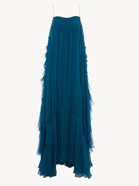 Chloé SLEEVELESS LONG DRESS IN SILK MOUSSELINE