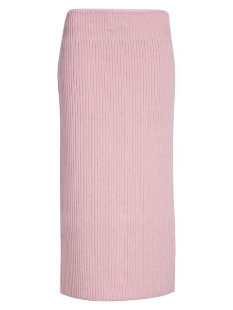 Givenchy Givenchy Wool & Alpaca Blend Rib Midi Skirt in Light Pink at Nordstrom