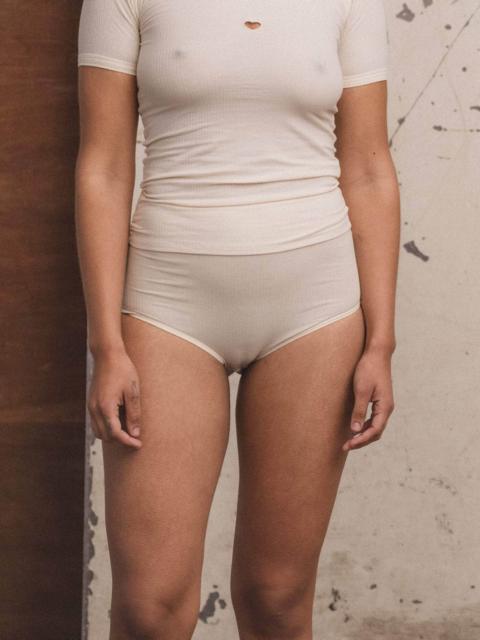 BASERANGE Highwaist Bell Pants - Fine Organic Cotton Rib