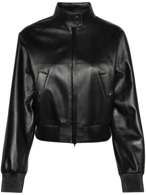 FERRAGAMO high-neck leather jacket