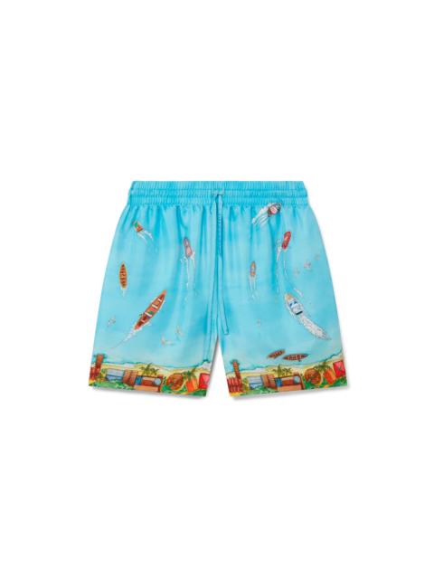CASABLANCA Maison Sur Piloti Silk Shorts