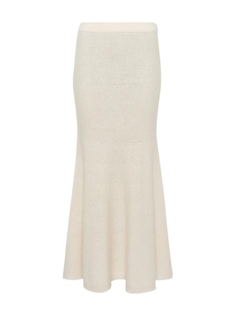GABRIELA HEARST Manni Knit Maxi Skirt in Ivory Cashmere