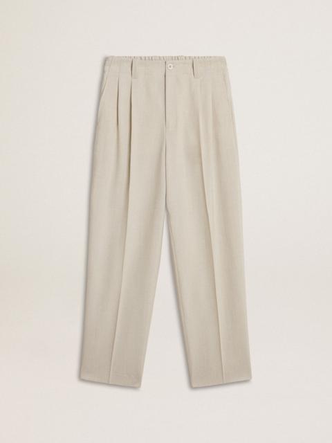 Golden Goose Men's joggers in khaki wool blend