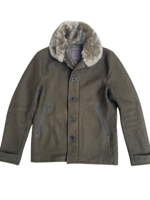 Other Designers Japanese Brand - Corisco Wool Utility Jacket — Fur Collar & Dual Zips