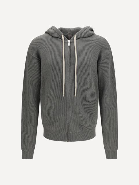 Rick Owens Ribbed Virgin Wool Knit Hoodie