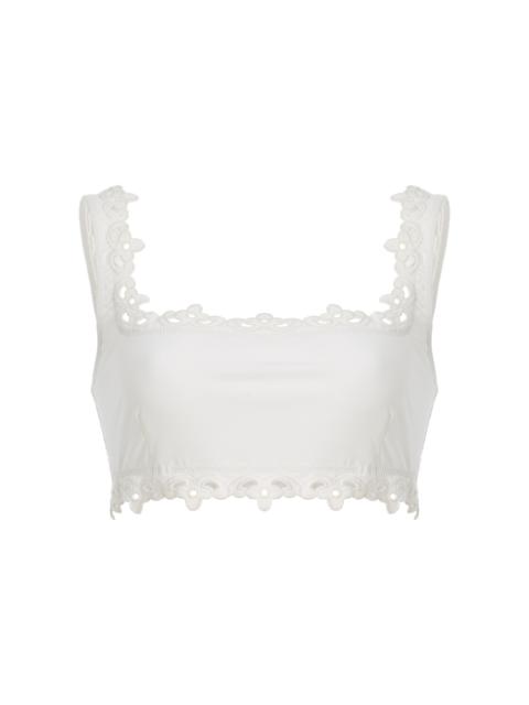 Sea Leila Eyelet Bikini Top white