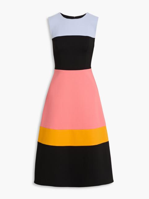 CAROLINA HERRERA Color-block wool-blend midi dress
