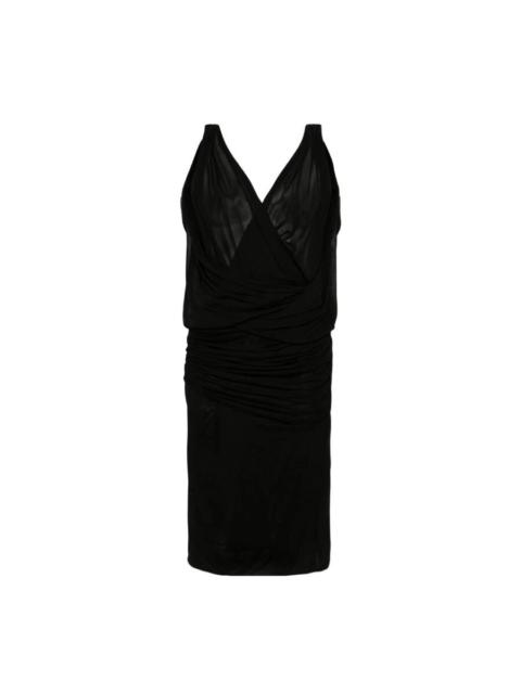 SAINT LAURENT Saint Laurent Womens Draped V-Neck Sleeveless Dress