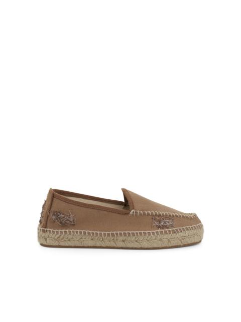 Maison Margiela Embroidered Espadrilles in Chamois