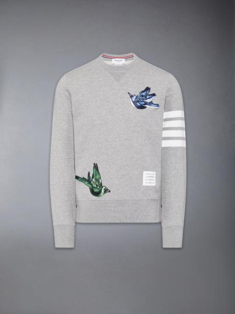 Thom Browne LOOPBACK BIRD PATCHES 4-BAR SWEATSHIRT