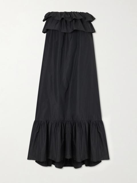 SAINT LAURENT Ruffled Cotton-blend Poplin Maxi Dress