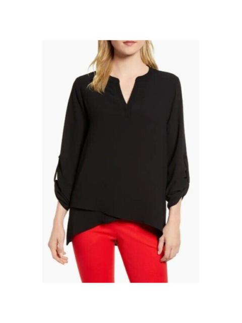 Other Designers Gibson x International Women's Day Erin Cross Front Tunic Blouse Black SZ M NWT