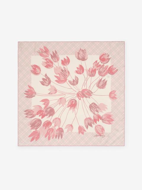 Burberry Tulips Silk Scarf