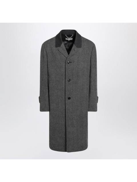 Maison Margiela Maison Margiela Single-Breasted Black/White Wool Blend Coat Men