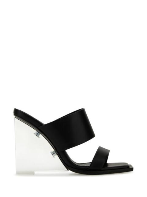 Alexander McQueen ALEXANDER MCQUEEN Black Leather Shard Mules