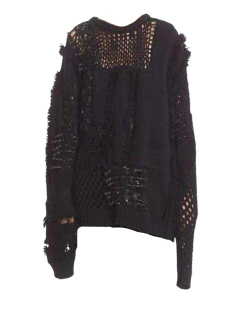 Other Designers Koché Embellished Open Knit Wool Blend Sweater