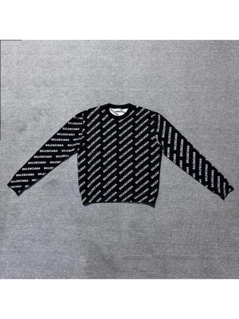 BALENCIAGA Balenciaga FW22 Logo Print Crew Neck Sweater Black
