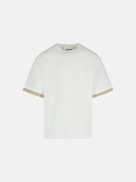Jil Sander WHITE COTTON CREW NECK T-SHIRT