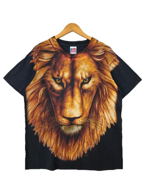 Other Designers Vintage 90s Lion All Over Print OVP Habitat Tees Made In Usa