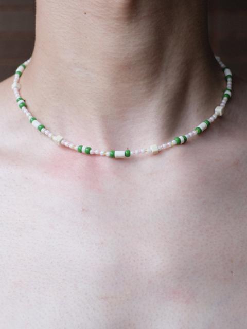 Other Designers Cute Green and Pink Handmade Beaded Necklace 16.1in
