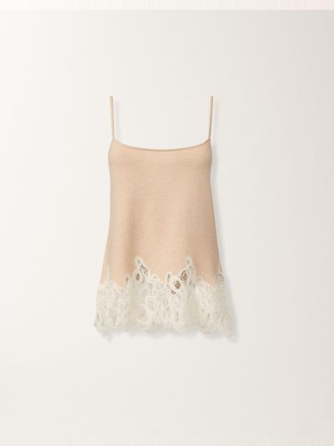 FABIANA FILIPPI Platinum lingerie top with macramé lace