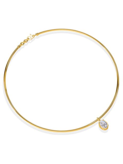 Other Designers Diamond2Deal 14k Yellow Gold 1.25 Ct Oval Cut Lab Grown Diamond Pendant Necklace 18" VVS-VS, E-F