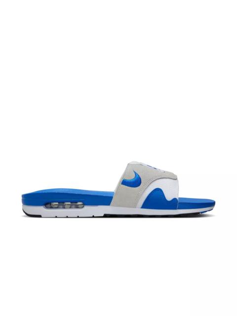 Nike Air Max 1 "White/Royal Blue/Black/Lt Neutral Grey" Men's Slide