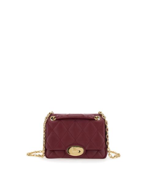 Burberry Burberry Bordeaux Quilted Crossbody Bag With Ekd Plaque On The Front And Chain-Link Shoulder Strap I